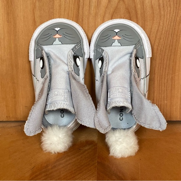 Baby 2 Converse All Star Creature Ox Sneakers Grey Bunny SEF1233 - Picture 5 of 8